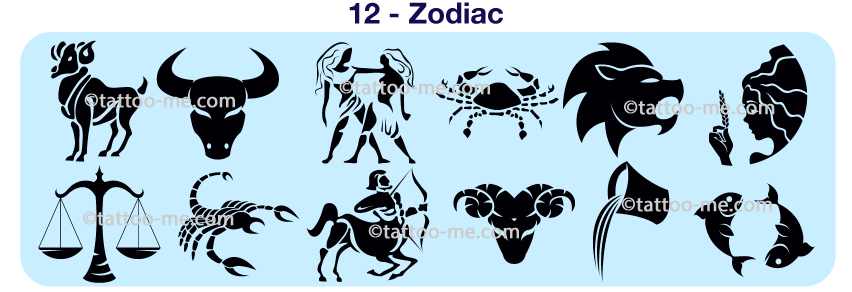 zodiac astrology tattoo stamps