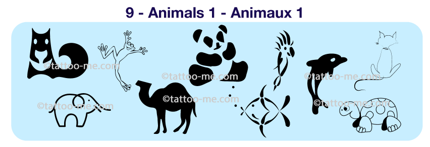animals 1 tattoo stamps